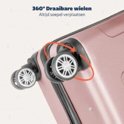 TRVLMORE Koffer - Handbagage - 54x36x20cm - 38L - Roségoud -Beroemde Bagage Winkel 1200x1200 683