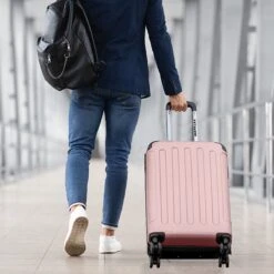 TRVLMORE Koffer - Handbagage - 54x36x20cm - 38L - Roségoud -Beroemde Bagage Winkel 1200x1200 684