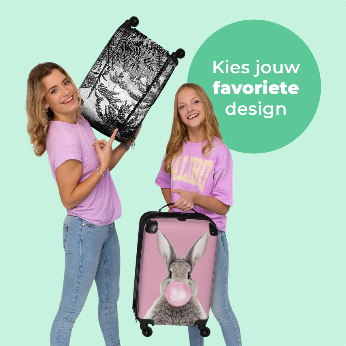 NoBoringSuitcases.com® Koffer - Jungle - Palmboom - Vintage - Zwart Wit - Past Binnen 55x40x20 Cm En 55x35x25 Cm - Handbagage - Trolley - Fotokoffer - Cabin Size - Print 9 NoBoringSuitcases.com® Koffer - Jungle - Palmboom - Vintage - Zwart Wit - Past Binnen 55x40x20 Cm En 55x35x25 Cm - Handbagage - Trolley - Fotokoffer - Cabin Size - Print - Afbeelding 7