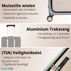 Asyam Units- Handbagage- Invouwbaar- Koffer- Koffer 38L- Spinner Wielen- TSA Slot- Lichtgewicht- Khaki -Beroemde Bagage Winkel 1200x1200 730