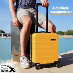 CabinMax Handbagage Koffer - Trolley 30L - Harde Reiskoffer - 45x36x20cm - Lichtgewicht - Groot Capaciteit - Geel -Beroemde Bagage Winkel 1200x1200 774