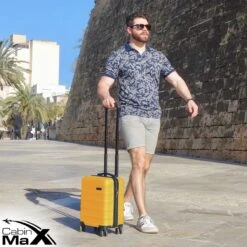CabinMax Handbagage Koffer - Trolley 30L - Harde Reiskoffer - 45x36x20cm - Lichtgewicht - Groot Capaciteit - Geel -Beroemde Bagage Winkel 1200x1200 776