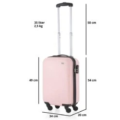 TravelZ Horizon Handbagagekoffer - 54cm Handbagage Trolley Met Gevoerde Binnenkant - Baby Roze -Beroemde Bagage Winkel 1200x1200 819