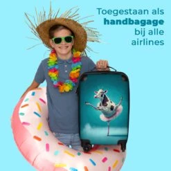 NoBoringSuitcases.com® Koffer - Koe - Ballet - Rok - Portret - Dieren - Trolley Op Wieltjes - Handbagagekoffer - Past Binnen 55x40x20 Cm En 55x35x25 Cm - Reiskoffer -Beroemde Bagage Winkel 1200x1200 904