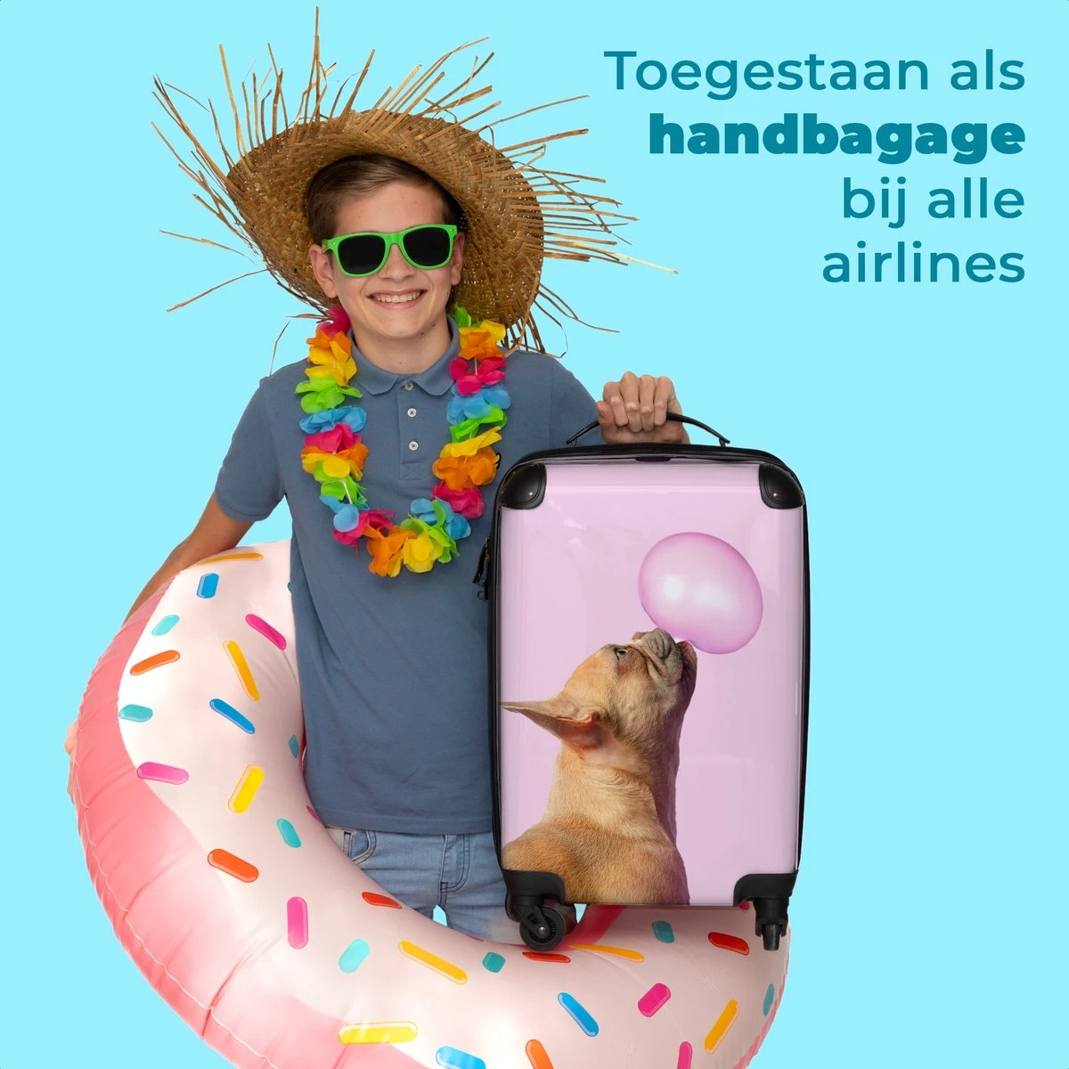 NoBoringSuitcases.com® Kinderkoffer - Hond - Dieren - Kauwgom - Roze - Kinderen - Trolley Kinderen - Past Binnen 55x40x20 Cm En 55x35x25 Cm - Reiskoffer Met Wielen - Koffertje 7 NoBoringSuitcases.com® Kinderkoffer - Hond - Dieren - Kauwgom - Roze - Kinderen - Trolley Kinderen - Past Binnen 55x40x20 Cm En 55x35x25 Cm - Reiskoffer Met Wielen - Koffertje - Afbeelding 5