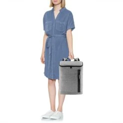 Reisenthel Overnighter-Backpack Rugzak M - 13L Twist Silver Grijs -Beroemde Bagage Winkel 1200x1200 994