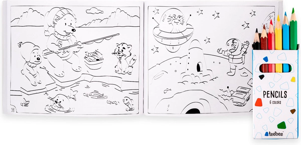 Trunki: TEEBEE Terrance Blauw - Kids Travel Toy Box, Bevat Een Leuk Activiteitenboekje, Kleurpotloden En Stickers, In Doos 15,5x18x18cm, 3+ 4 Trunki: TEEBEE Terrance Blauw - Kids Travel Toy Box, Bevat Een Leuk Activiteitenboekje, Kleurpotloden En Stickers, In Doos 15,5x18x18cm, 3+ - Afbeelding 2