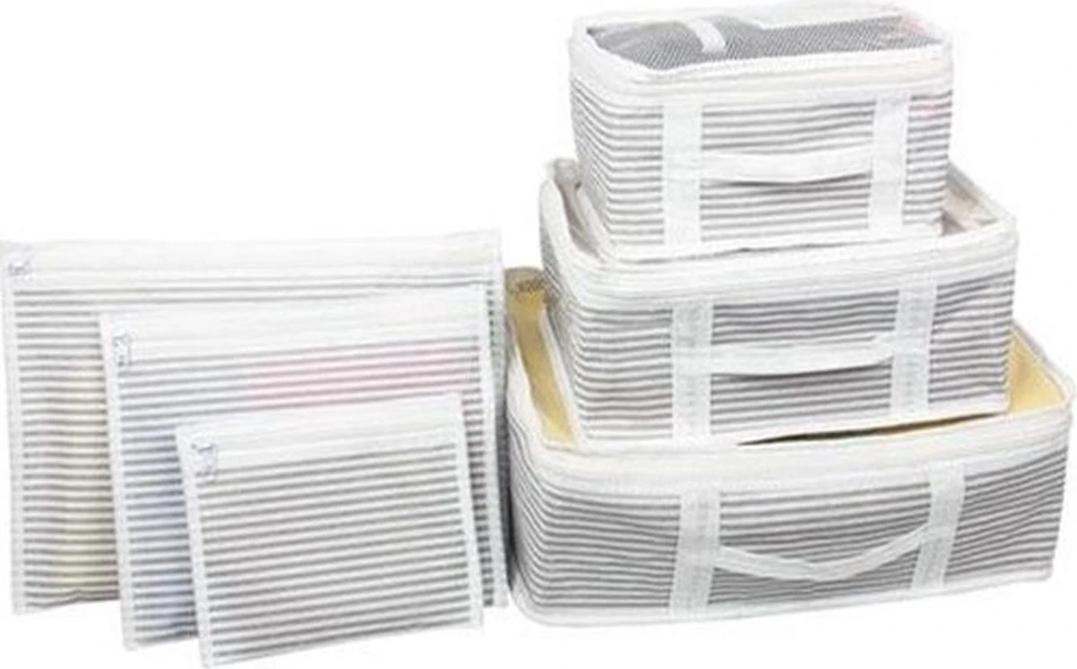 Packing Cubes Set 6-Delig – Kleding Organizer Voor Koffers, Tassen En Backpack - MYHOME24 3 Packing Cubes Set 6-Delig – Kleding Organizer Voor Koffers, Tassen En Backpack - MYHOME24