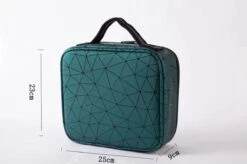Merkloos Beautycase Groen Met Lijnen - Make Up Koffer Dames – Makeup Organizer – Tas Voor Cosmetica – Reis Toilettas – Groen Met Lijnen -Beroemde Bagage Winkel 1200x799 13