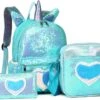 Eenhoorn Schooltas - Rugzak - Unicorn Rugtas 42 X 30 X 14 Cm- Kinderrugzak - Sequin- Luxe Giftset - Pailletten - Inclusief Tas + Etui - Turquoise - Voor Al Je Speelgoed En Schoolspullen -Beroemde Bagage Winkel 1200x813