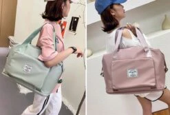 Merkloos Opvouwbare Handbagage Reistas – Opvouwbaar Tot 28 X 18 Cm – Roze -Beroemde Bagage Winkel 1200x813 2