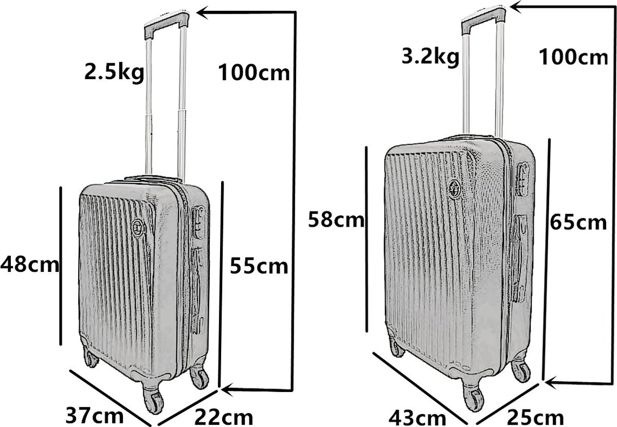 SB Travelbags Kofferset - 2 Delige -Licht Roze - 65cm/55cm 10 SB Travelbags Kofferset - 2 Delige -Licht Roze - 65cm/55cm - Afbeelding 8