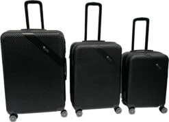 Ganz-Kofferset-3-delig-Zwart-Abs-Lichtgewicht-Trolley