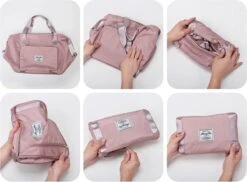 Merkloos Opvouwbare Handbagage Reistas – Opvouwbaar Tot 28 X 18 Cm – Paars -Beroemde Bagage Winkel 1200x883 1