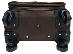 Stoffen Handbagage Koffer 51cm 4 Wielen Trolley - Bruin -Beroemde Bagage Winkel 1200x895