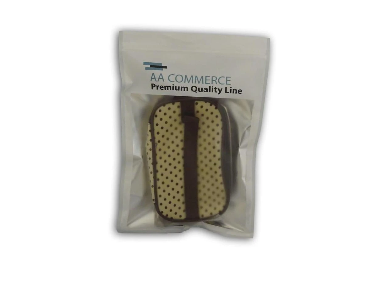 Polka Dot Make Up Tasje Met Spiegel - Opberg Etui / Cosmetica Organizer Reis Tas Case - Beige 4 Polka Dot Make Up Tasje Met Spiegel - Opberg Etui / Cosmetica Organizer Reis Tas Case - Beige - Afbeelding 2