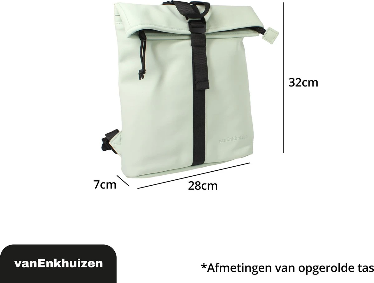 VanEnkhuizen Rolltop Rugzak 9 Liter - Waterafstotend En Thermo Materiaal - Mint 8 VanEnkhuizen Rolltop Rugzak 9 Liter - Waterafstotend En Thermo Materiaal - Mint - Afbeelding 6