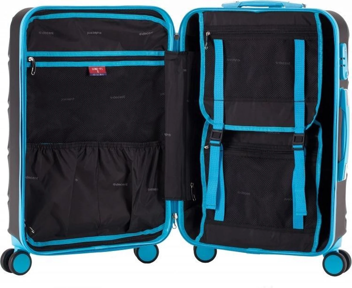 Decent Lumi Fix Handbagage Koffer - 55 Cm - Black/Blue 5 Decent Lumi Fix Handbagage Koffer - 55 Cm - Black/Blue - Afbeelding 3
