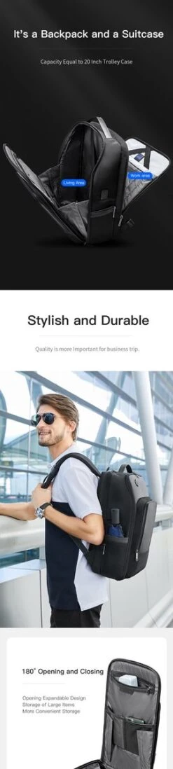 Arctic Hunter Rugtas - Laptop Tas - 15,6 Inch - Waterafstotend - Usb Oplaadstation -Beroemde Bagage Winkel 270x1200