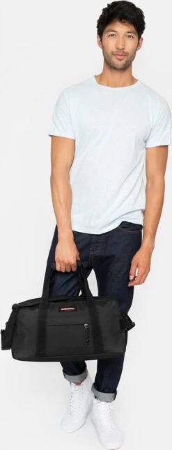 Eastpak COMPACT + Reistas, 23 Liter - Black -Beroemde Bagage Winkel 459x1200