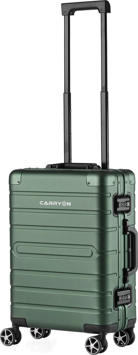 CarryOn ULD Handbagage - Luxe Aluminium Trolley 55cm - Dubbel TSA Slot - Dubbele Wielen - Groen 3 CarryOn ULD Handbagage - Luxe Aluminium Trolley 55cm - Dubbel TSA Slot - Dubbele Wielen - Groen