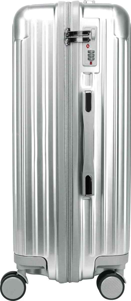 Royal Swiss - Reis Koffer - 56cm - Cijferslot- Lichtgewicht Koffer - 4 Wielen- Zilver 8 Royal Swiss - Reis Koffer - 56cm - Cijferslot- Lichtgewicht Koffer - 4 Wielen- Zilver - Afbeelding 6