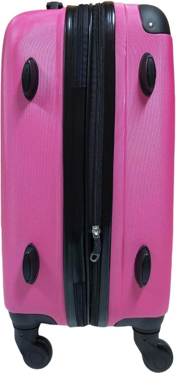 SB Travelbags 'Expandable' Handbagage Koffer 53cm 4 Wielen Trolley - Roze 8 SB Travelbags 'Expandable' Handbagage Koffer 53cm 4 Wielen Trolley - Roze - Afbeelding 6