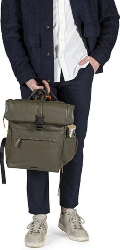 Burkely On The Move Unisex Moving Maddox Rugtas 14'' - Groen -Beroemde Bagage Winkel 578x1200 3