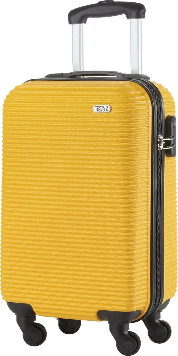 TravelZ Horizon Handbagagekoffer - 54cm Handbagage Trolley Met Gevoerde Binnenkant - Geel 3 TravelZ Horizon Handbagagekoffer - 54cm Handbagage Trolley Met Gevoerde Binnenkant - Geel