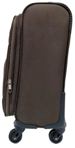 Stoffen Handbagage Koffer 51cm 4 Wielen Trolley - Bruin -Beroemde Bagage Winkel 610x1200 3