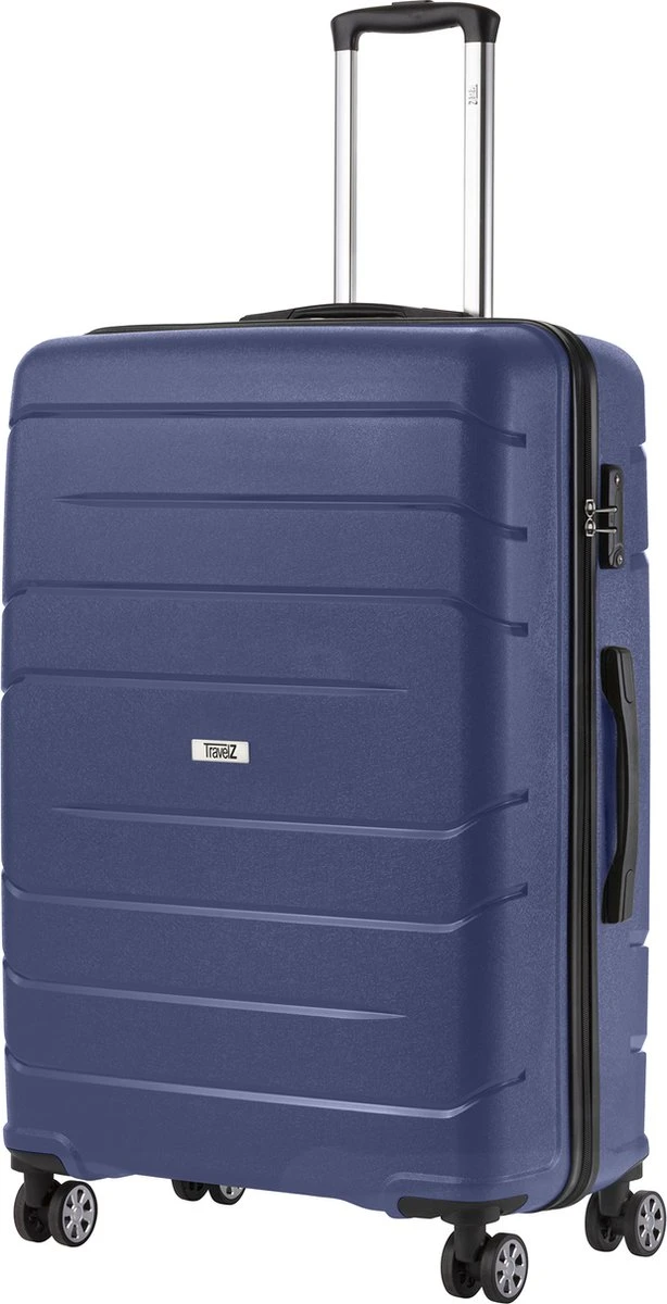 TravelZ Big Bars Reiskoffer 78 Cm Met Dubbele Wielen - Trolley Koffer Met TSA-slot - Blauw 3 TravelZ Big Bars Reiskoffer 78 Cm Met Dubbele Wielen - Trolley Koffer Met TSA-slot - Blauw