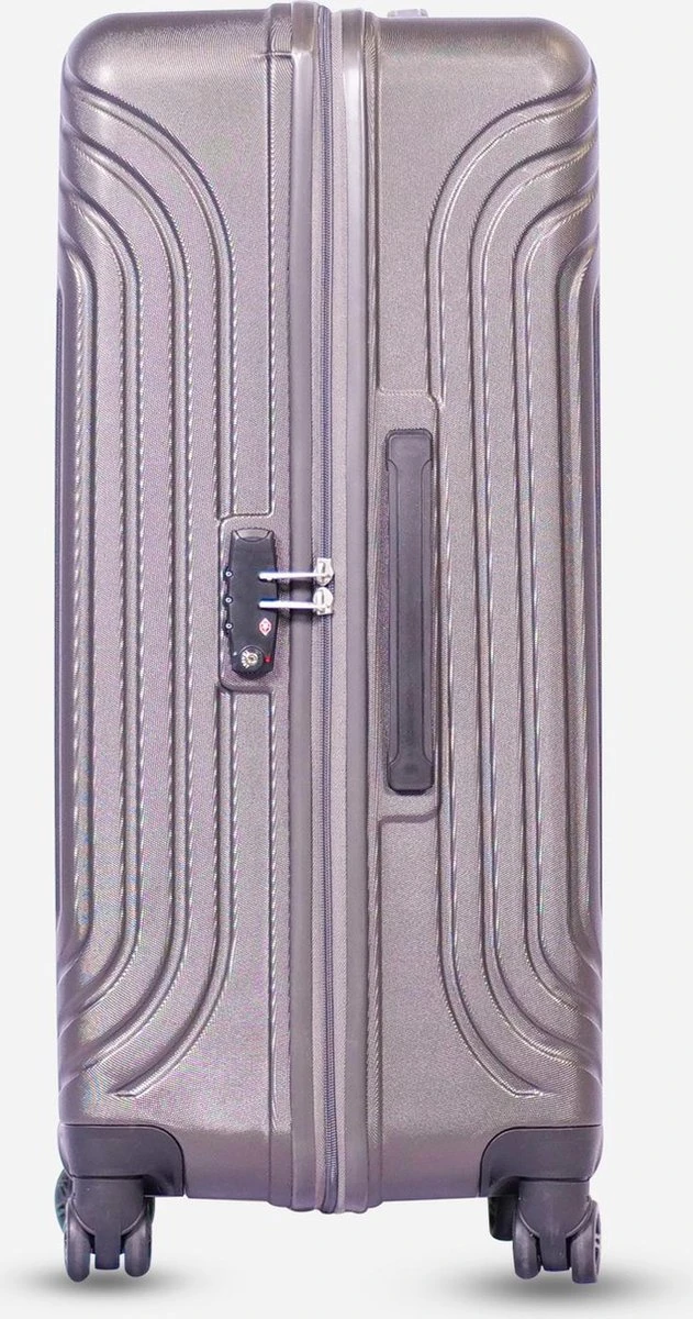 ©TROLLEYZ - Florence No.7 - Trolley - 55cm Met TSA Slot - Dubbele Wielen - 360° Spinners - 100% ABS - Handbagage Koffer In Cloudy Grey 11 ©TROLLEYZ - Florence No.7 - Trolley - 55cm Met TSA Slot - Dubbele Wielen - 360° Spinners - 100% ABS - Handbagage Koffer In Cloudy Grey - Afbeelding 9