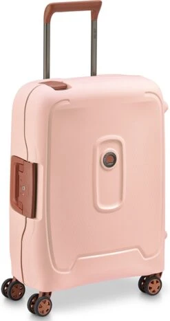 Delsey Moncey 4 Wheel Slim Cabin Trolley 55 Pink -Beroemde Bagage Winkel 635x1200 1