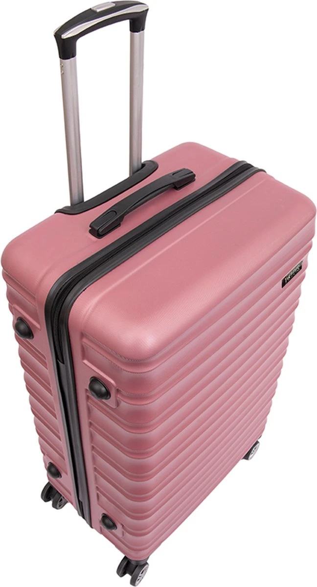 Tobeyz - Kofferset - 3-delig Roze Handbagage - Verrijdbaar Op 4 Wielen - Stevig ABS - Lichtgewicht, Trolley 6 Tobeyz - Kofferset - 3-delig Roze Handbagage - Verrijdbaar Op 4 Wielen - Stevig ABS - Lichtgewicht, Trolley - Afbeelding 4
