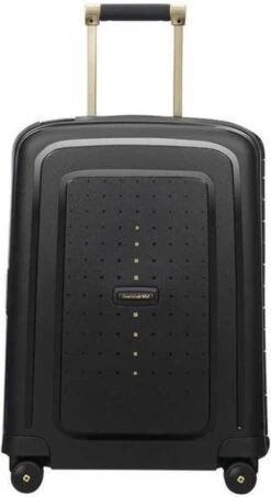 Samsonite Reiskoffer - S'Cure Dlx Spinner 55/20 (Handbagage) Black/Gold Deluscious -Beroemde Bagage Winkel 655x1200 1