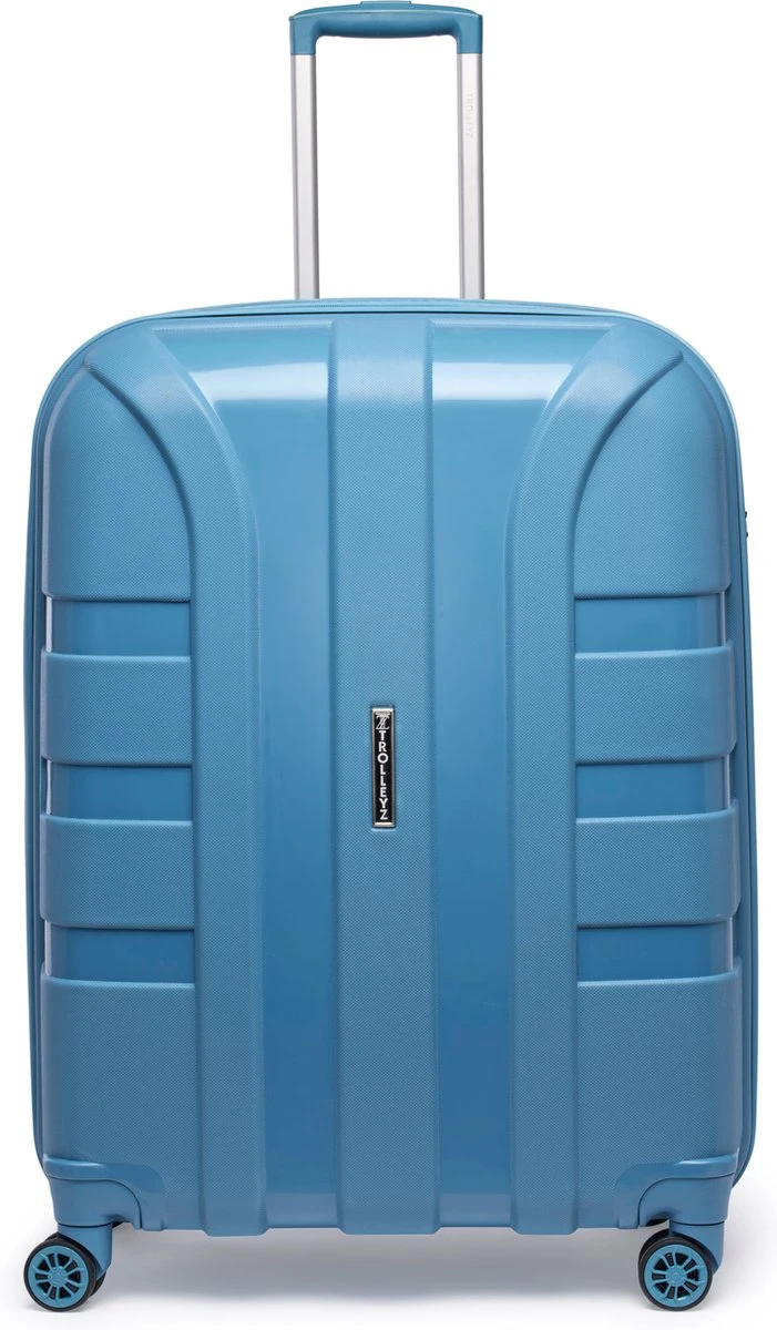 ©TROLLEYZ - Paris No.5 - Reiskoffer - 78cm Met TSA Slot - Dubbele Wielen - 360° Spinners - 100% Polypropyleen - Reiskoffer In Ice Blue