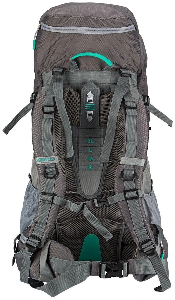 Abbey Rugzak Trekking Met Verstelsysteem - Sphere 60L - Antraciet/Grijs/Smaragd 4 Abbey Rugzak Trekking Met Verstelsysteem - Sphere 60L - Antraciet/Grijs/Smaragd - Afbeelding 2