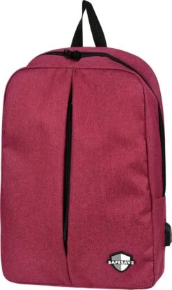 SafeSave Rugtas – Waterafstotende Schooltas Met Laptop Vak En Usb Aansluiting – Schoudertas – 15.6 Inch – Rood -Beroemde Bagage Winkel 712x1200 2