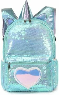 Eenhoorn Schooltas - Rugzak - Unicorn Rugtas 42 X 30 X 14 Cm- Kinderrugzak - Sequin- Luxe Giftset - Pailletten - Inclusief Tas + Etui - Turquoise - Voor Al Je Speelgoed En Schoolspullen -Beroemde Bagage Winkel 744x1200 4