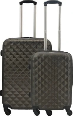 SB Travelbags Kofferset - 2 Delige 'Expandable' Koffer - Donker Grijs - 65cm/55cm