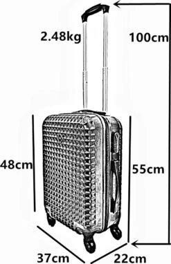 SB Travelbags Handbagage Koffer 55cm 4 Wielen Trolley - Donker Grijs -Beroemde Bagage Winkel 775x1200 3