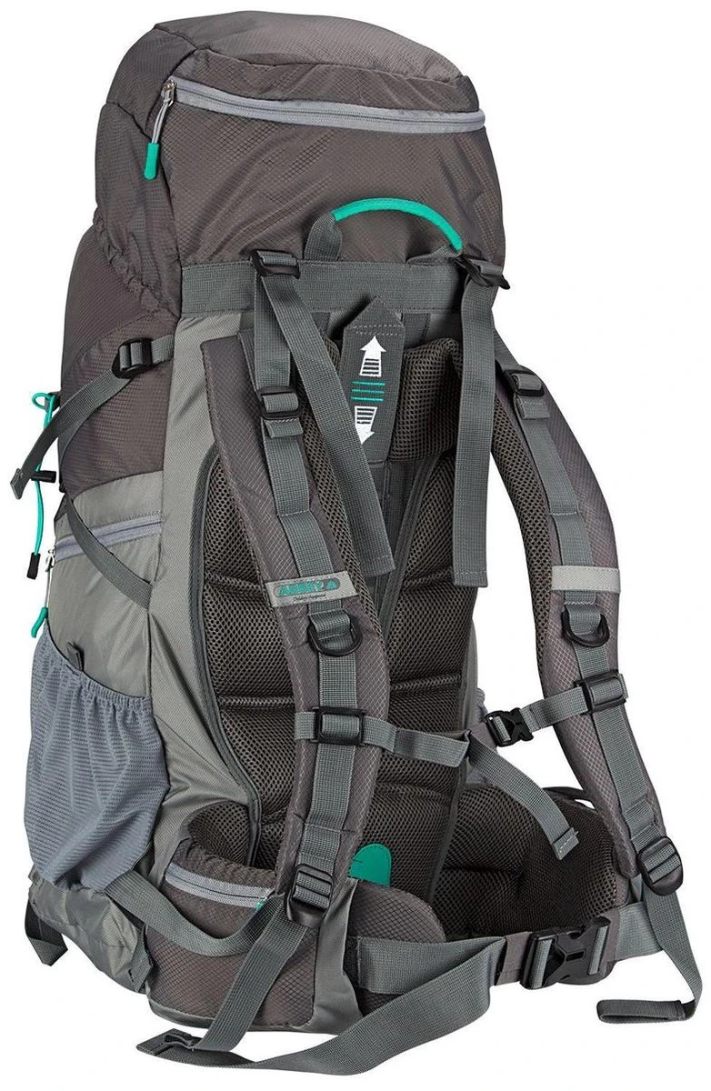 Abbey Rugzak Trekking Met Verstelsysteem - Sphere 60L - Antraciet/Grijs/Smaragd 5 Abbey Rugzak Trekking Met Verstelsysteem - Sphere 60L - Antraciet/Grijs/Smaragd - Afbeelding 3