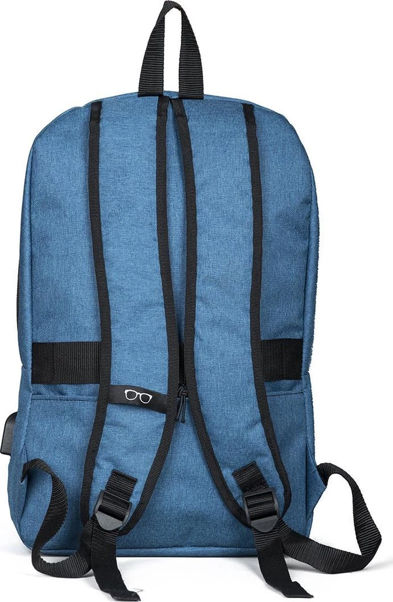 SafeSave Rugtas – Waterafstotende Schooltas Met Laptop Vak En Usb Aansluiting – Schoudertas – 15.6 Inch – Lichtblauw 4 SafeSave Rugtas – Waterafstotende Schooltas Met Laptop Vak En Usb Aansluiting – Schoudertas – 15.6 Inch – Lichtblauw - Afbeelding 2