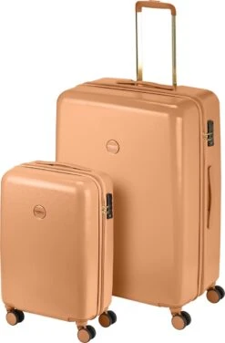 Princess Traveller Harlem - Handbaggage Koffer - Recycled PET - Camel - S (55cm) -Beroemde Bagage Winkel 788x1200