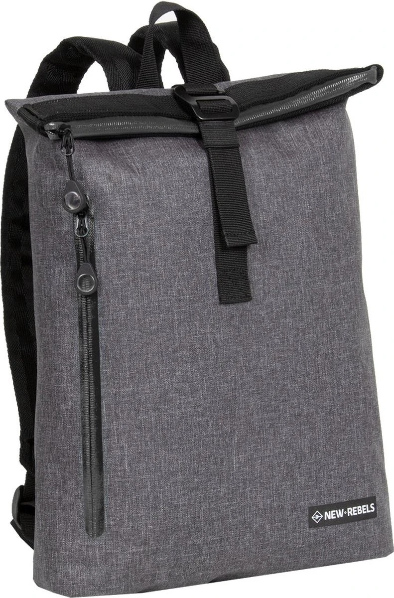New Rebels® Vepo - Rugtas - Grijs- Waterbestendig - Roll-top - 87 - 19x20x4cm - Rugzak / Backpack 3 New Rebels® Vepo - Rugtas - Grijs- Waterbestendig - Roll-top - 87 - 19x20x4cm - Rugzak / Backpack