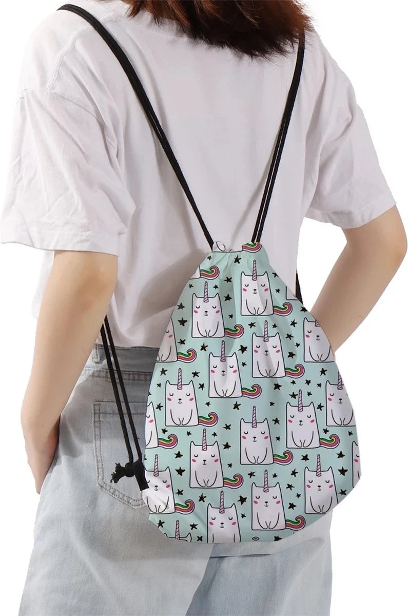 Zwemtas - Gymtas "Unicat" - Luxe Rugtas Met Trekkoorden - School Tas - Rugzak 6 Zwemtas - Gymtas "Unicat" - Luxe Rugtas Met Trekkoorden - School Tas - Rugzak - Afbeelding 4