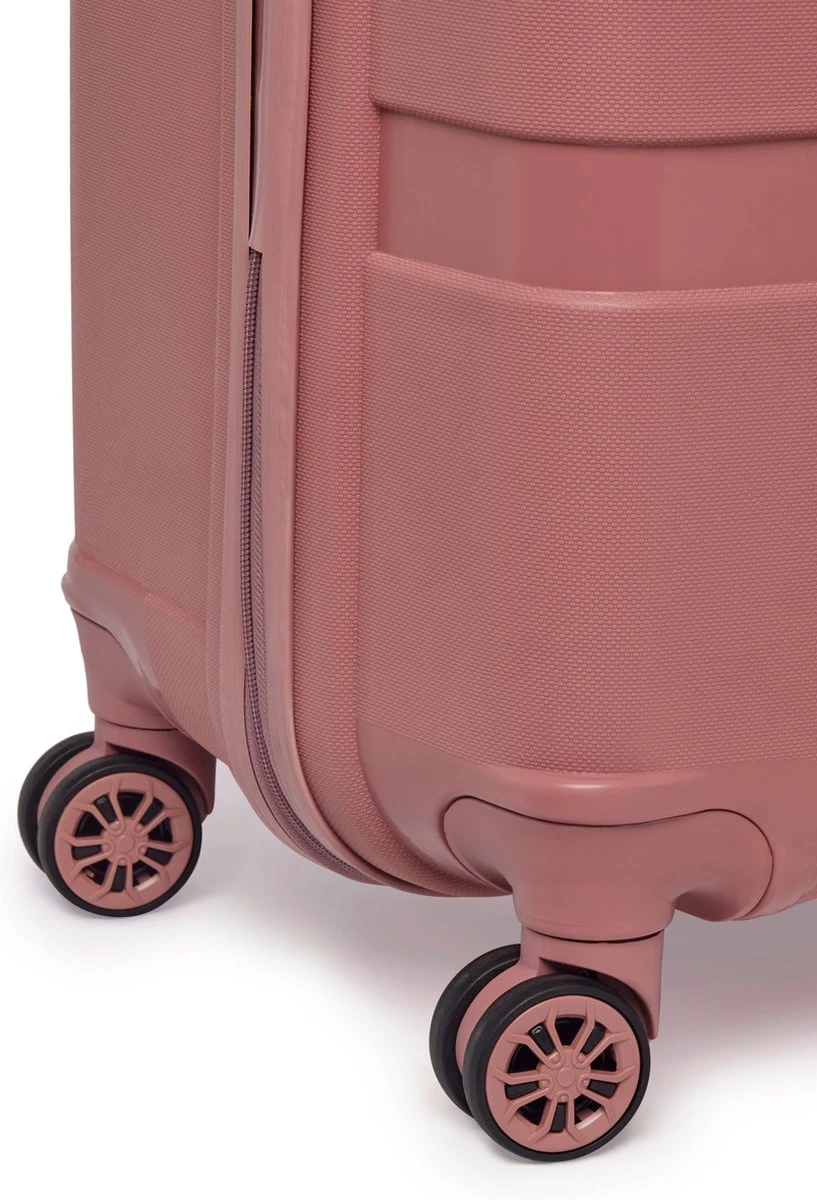 ©TROLLEYZ - Paris No.5 - Kofferset 2 Delig - 55+78cm Met TSA Slot - Dubbele Wielen - 360° Spinners - 100% Polypropyleen - Reiskoffers In Rose Blush 8 ©TROLLEYZ - Paris No.5 - Kofferset 2 Delig - 55+78cm Met TSA Slot - Dubbele Wielen - 360° Spinners - 100% Polypropyleen - Reiskoffers In Rose Blush - Afbeelding 6