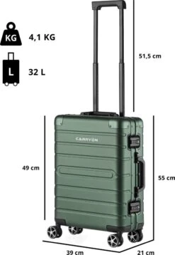 CarryOn ULD Handbagage - Luxe Aluminium Trolley 55cm - Dubbel TSA Slot - Dubbele Wielen - Groen 15 CarryOn ULD Handbagage - Luxe Aluminium Trolley 55cm - Dubbel TSA Slot - Dubbele Wielen - Groen -Beroemde Bagage Winkel 828x1200 1