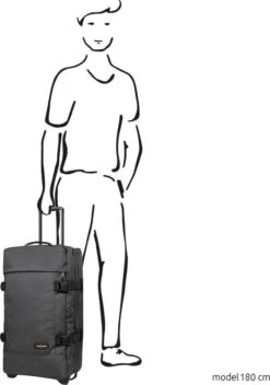 Eastpak TRANVERZ M Reiskoffer (67 X 35.5 X 30 Cm) - Black Denim -Beroemde Bagage Winkel 842x1200 4
