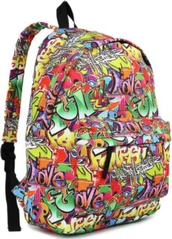 Miss Lulu Rugzak - 22,61 Liter - Graffiti (e1401g) -Beroemde Bagage Winkel 865x1200 5